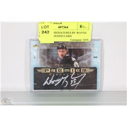 PREMIERE SIGNATURES BY WAYNE GRETZKY SIGNED CARD