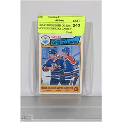 1982-83 HIGHLIGHT OILERS MESSIER/GRETZKY CARD BY