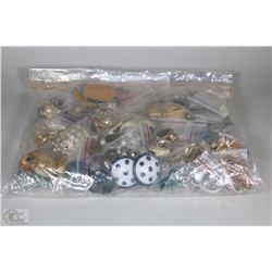 BAG OF 50 PAIRS OF CLIP ON EARRINGS