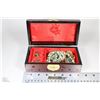 Image 1 : ASIAN JEWELLERY BOX WITH CONTENTS INCL JADE