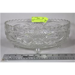 PINWHEEL FOOTED OVAL CRYSTAL BOWL