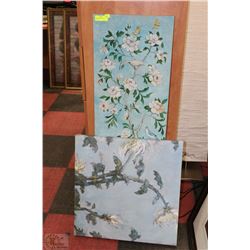 2 BLUE CANVAS PRINTS INCL 1 SQUARE AND 1