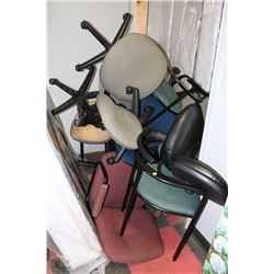 STACK OF APPROX 10 ASST OFFICE CHAIRS