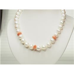 #27-FRESHWATER PEARL AND POLY CORAL