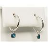 Image 3 : #28-14K WHITE GOLD BLUE DIAMOND EARRINGS