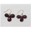 Image 1 : #29-14K YELLOW GOLD GARNET EARRINGS