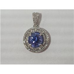 #30-14K WHITE GOLD TANZANITE ACCENTED