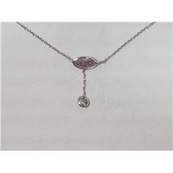 #34-14K WHITE GOLD PINK DIAMOND NECKLACE