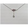 Image 1 : #34-14K WHITE GOLD PINK DIAMOND NECKLACE