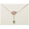 Image 3 : #34-14K WHITE GOLD PINK DIAMOND NECKLACE