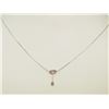 Image 4 : #34-14K WHITE GOLD PINK DIAMOND NECKLACE