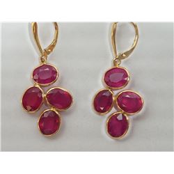 #35-14K YELLOW GOLD RUBY EARRINGS