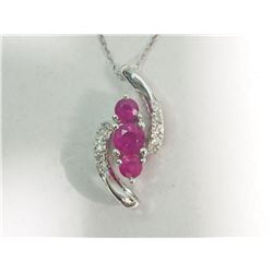 #36-14K WHITE GOLD RUBY AND DIAMOND