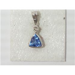 #39-14K WHITE GOLD TANZANITE AND