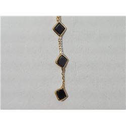 #40-14K YELLOW GOLD BLACK DIAMOND NECKLACE