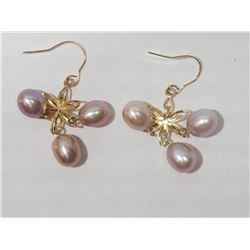 #41-14K WHITE GOLD PEARL EARRINGS