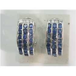 #42-STERLING SILVER BLUE SAPPHIRE HALF