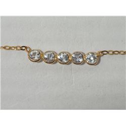 #43-10K YELLOW GOLD WHITE SAPPHIRE NECKLACE