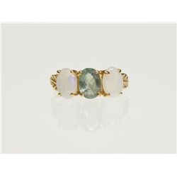 #44-10K YELLOW GOLD ALEXANDRITE & OPAL RING