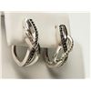 Image 4 : #45-STERLING SILVER DIAMOND EARRINGS