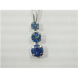 #46-10K WHITE GOLD SAPPHIRE PENDANT