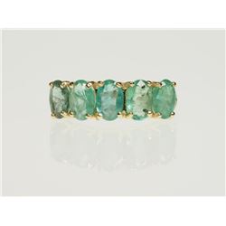#47-10K YELLOW GOLD EMERALD RING SIZE 6.5
