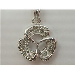 #48-STERLING SILVER DIAMOND PENDANT