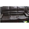 Image 3 : NEW MARTIN BROWN LEATHERETTE RECLINING SOFA AND