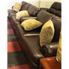 Image 1 : NEW BROWN LEATHERETTE NAILHEAD SOFA AND LOVESEAT