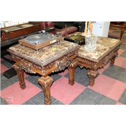 WOOD & GENUINE MARBLE TOP, HIGH END
