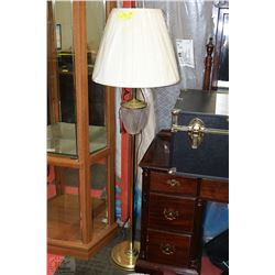 BRASS COLOR FLOOR LAMP WITH DECORATIVE GLASS