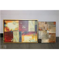 2-PC'S OF MODERN ABSTRACT ART ON CANVAS