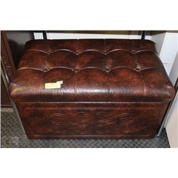 LEATHERETTE OTTOMAN WITH INSIDE STORAGE
