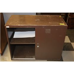 VINTAGE BROWN METAL OFFICE CABINET