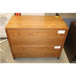OAK 2 DRAWER FILING CABINET