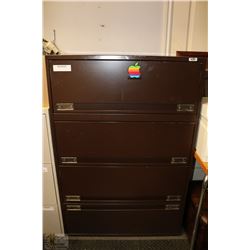 BROWN 4 DOOR FILING CABINET