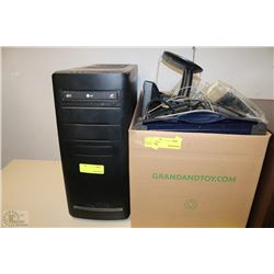 COMPUTER TOWER WITH MONITOR ACCESSORIES AND