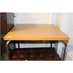 WOOD VENEER CHROME LEG TABLE