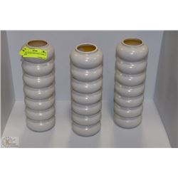 TRIO OF MATCHING IKEA VASES 11" HIGH