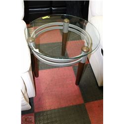 ROUND GLASS MODERN END TABLE