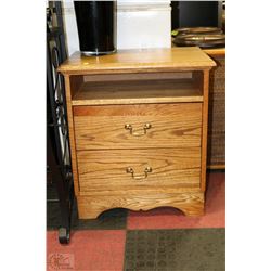 OAK 2 DRAWER NIGHT STAND