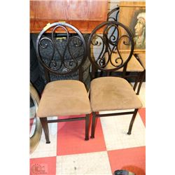 SET OF 4 METAL AND CLOTH CHAIRS