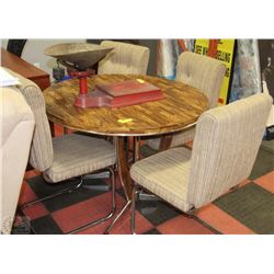 VINTAGE (1970'S) CHROME & BUTCHER BLOCK