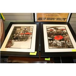 SET OF 2 STREET PATIO W/RED UMBRELLA