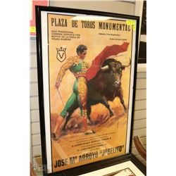FRAMED PRINT "PLAZA DE TOROS MONUMENTAL" 23"X35"
