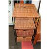 Image 1 : METAL AND WICKER 2 DRAWER SHELF