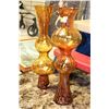 Image 1 : PAIR OF LARGE HANDBLOWN ART GLASS VASES (24" TALL