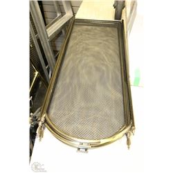 BRASS AND MESH FIREPLACE SCREEN