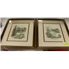 Image 1 : PAIR OF GOLD FRAMED FARM HOUSE PICTURES BY ARTIST