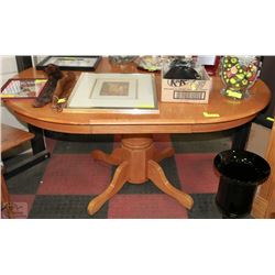 OAK KITCHEN TABLE WITH PEDESTAL 51"X60"X29"H
